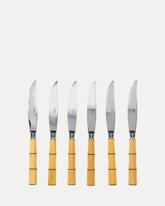 Byblos 6-Piece Steak Knives, Natural Wood